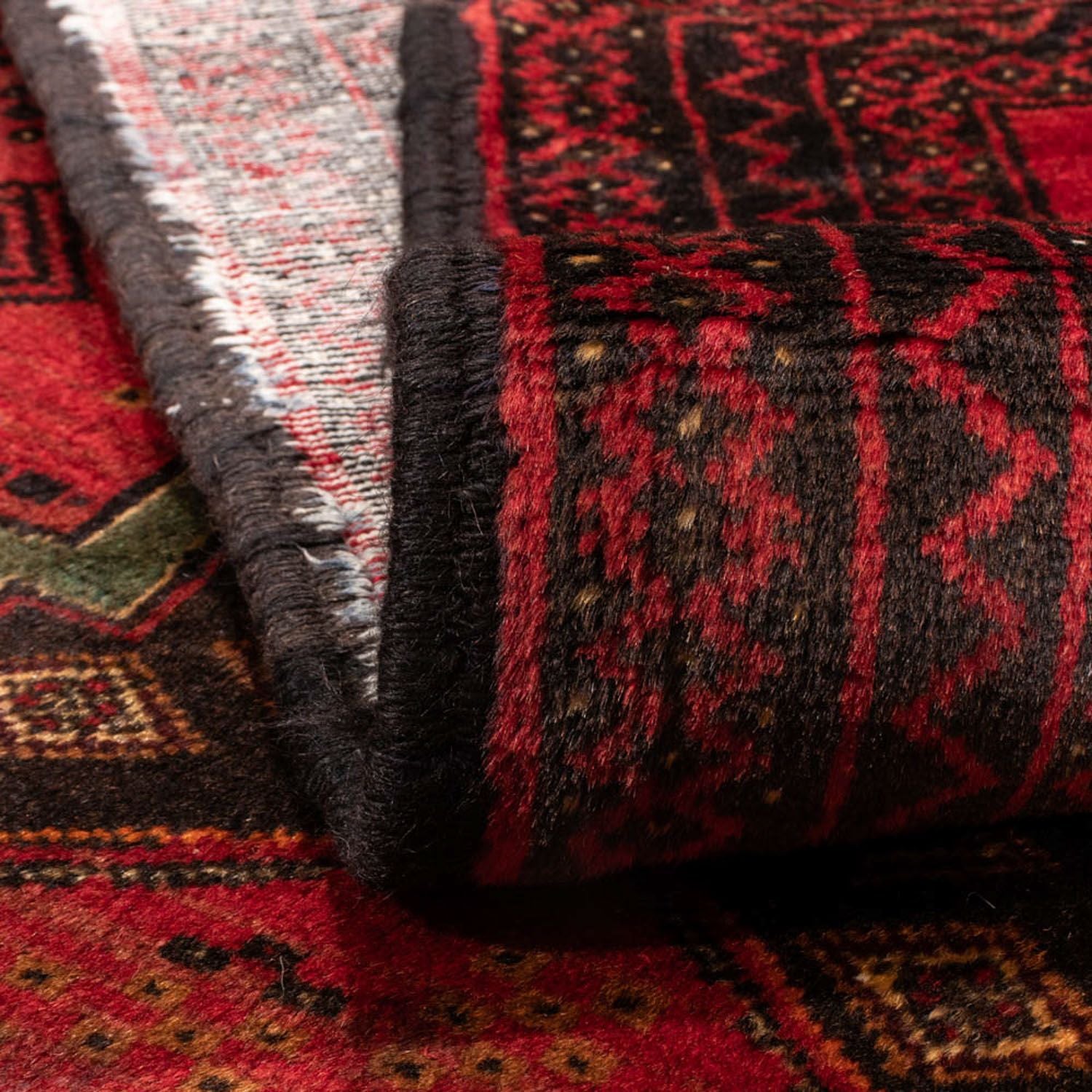 Alfombra de pasillo Alfombra Belutsch - 186 x 100 cm - rojo oscuro