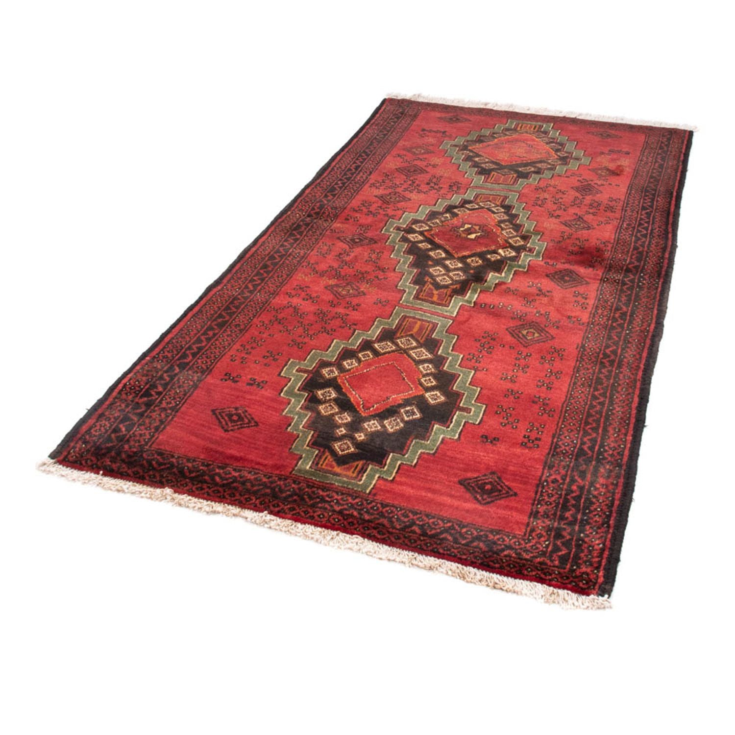 Alfombra de pasillo Alfombra Belutsch - 186 x 100 cm - rojo oscuro