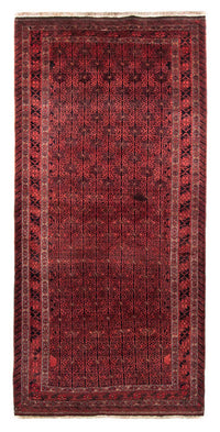 Alfombra de pasillo Alfombra Belutsch - 248 x 117 cm - rojo oscuro