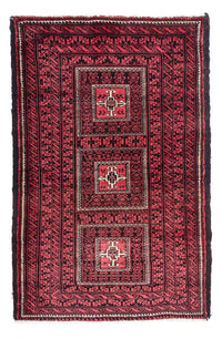 Alfombra Belutsch - 158 x 103 cm - rojo oscuro