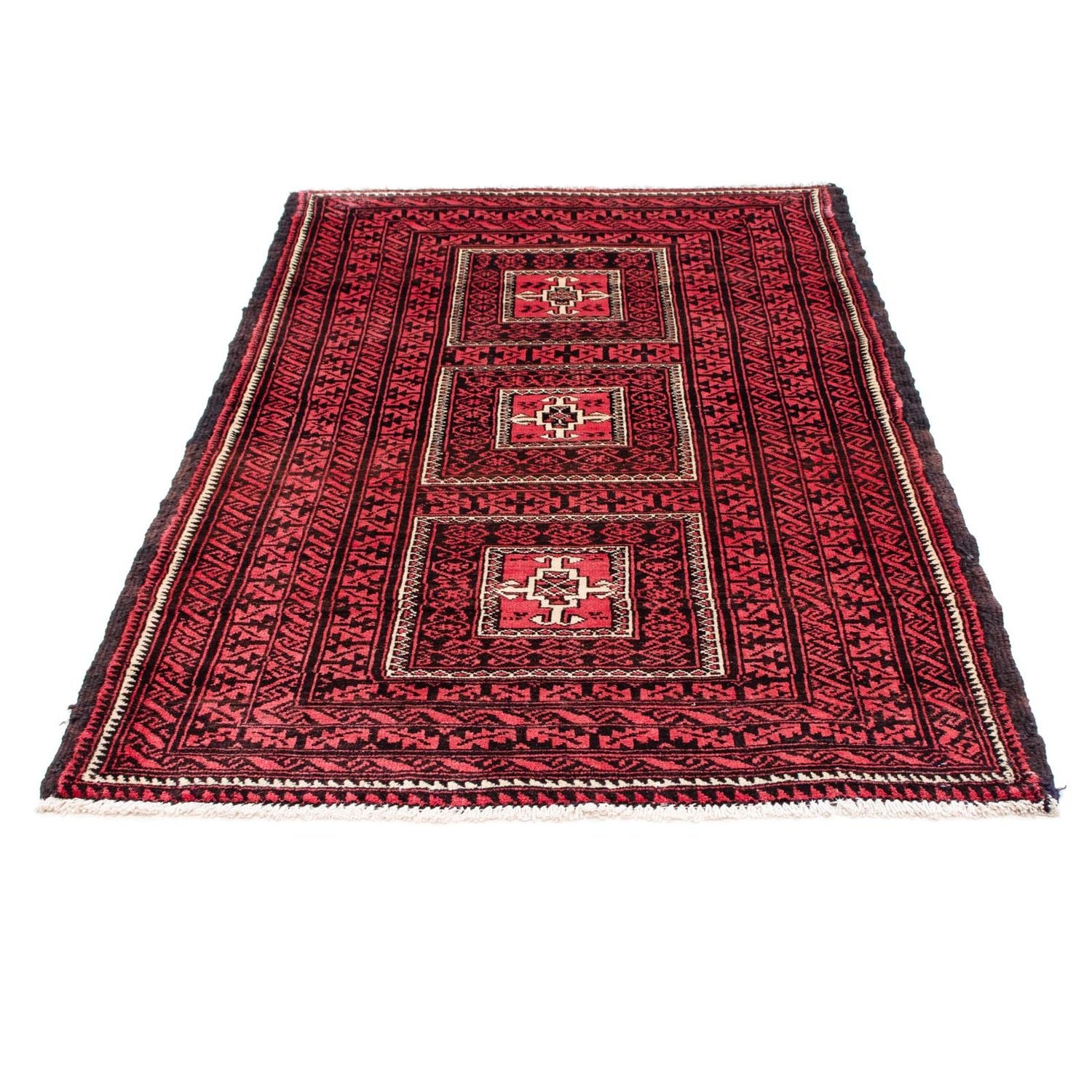 Alfombra Belutsch - 158 x 103 cm - rojo oscuro