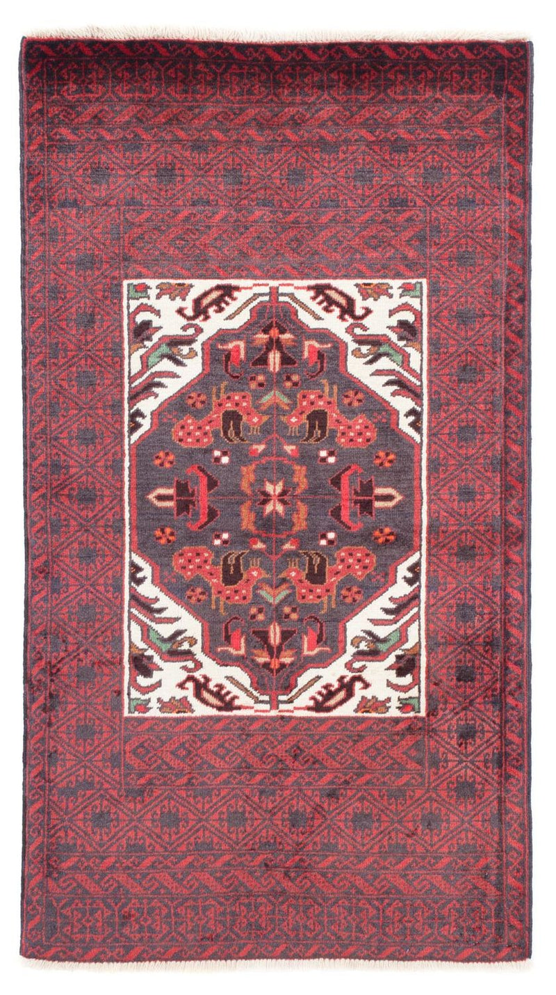 Alfombra Belutsch - 156 x 87 cm - rojo oscuro