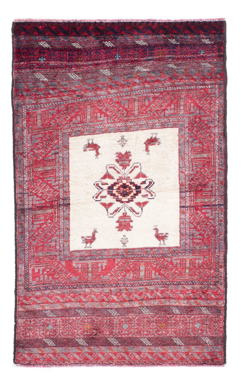 Alfombra Belutsch - 152 x 91 cm - rojo claro