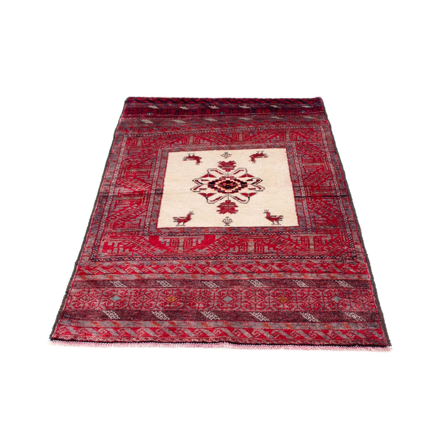 Alfombra Belutsch - 152 x 91 cm - rojo claro