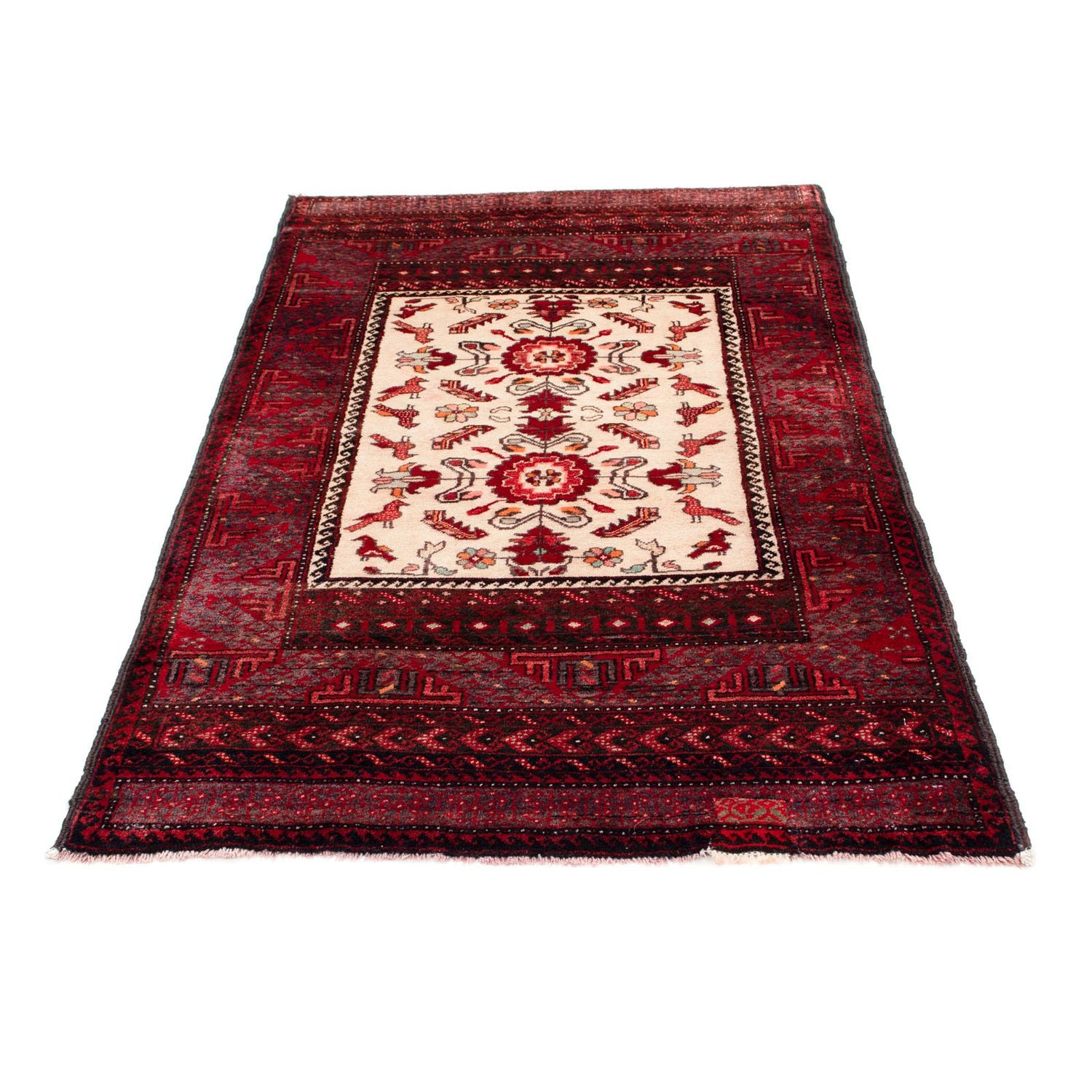 Alfombra Belutsch - 155 x 92 cm - rojo oscuro