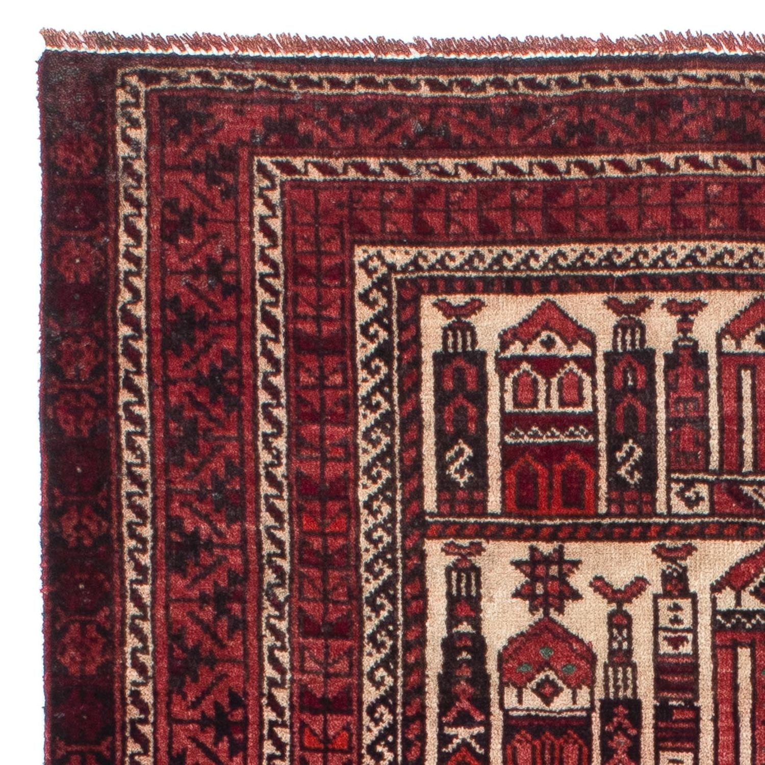 Alfombra Belutsch - 138 x 89 cm - rojo oscuro