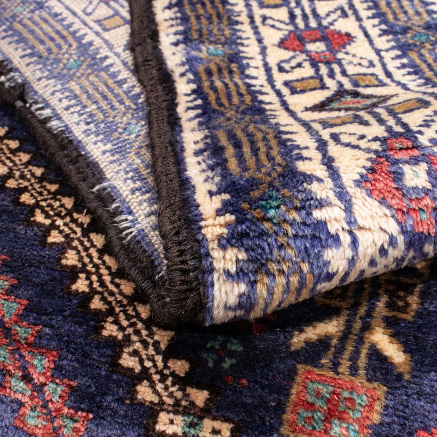 Alfombra de pasillo Alfombra Belutsch - 211 x 112 cm - azul oscuro