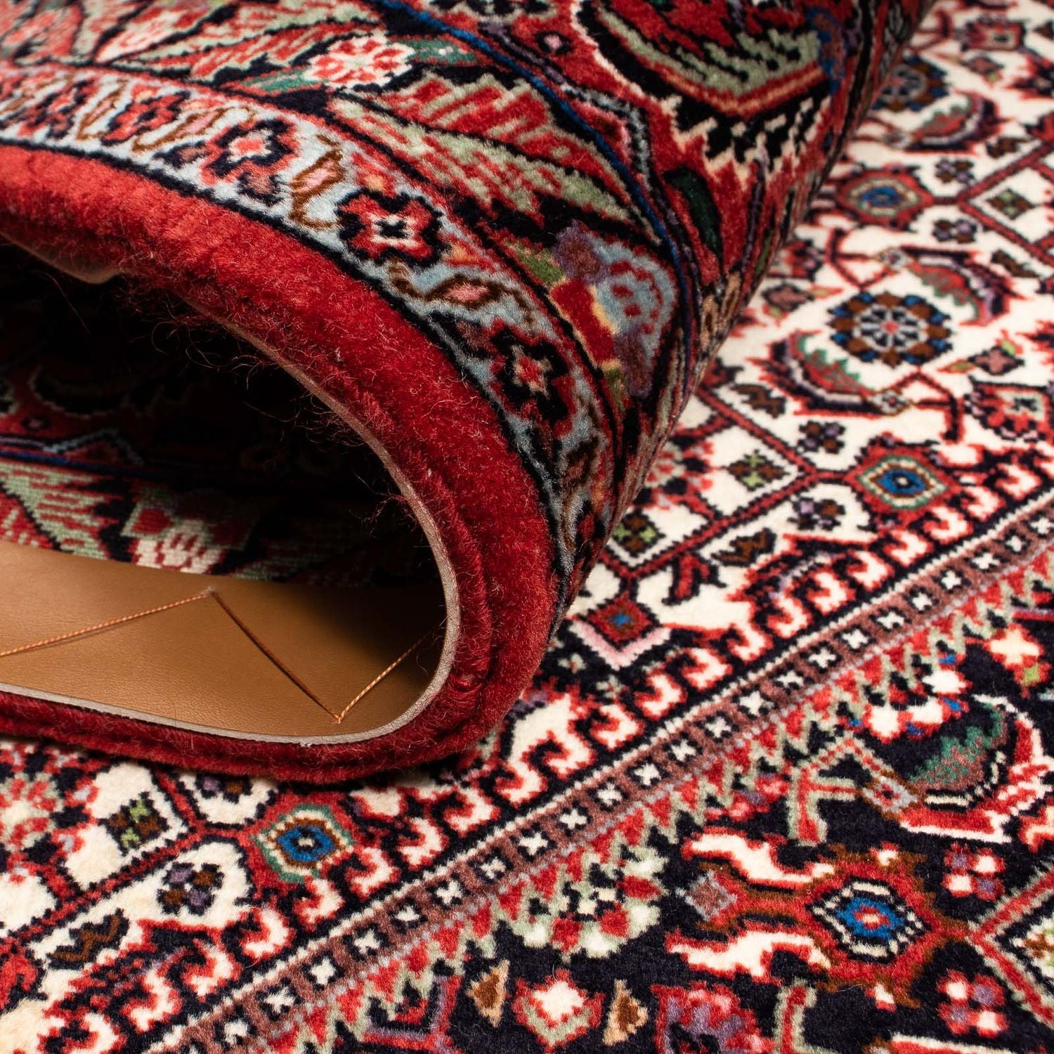 Alfombra persa - Bidjar - 248 x 202 cm - rojo oscuro