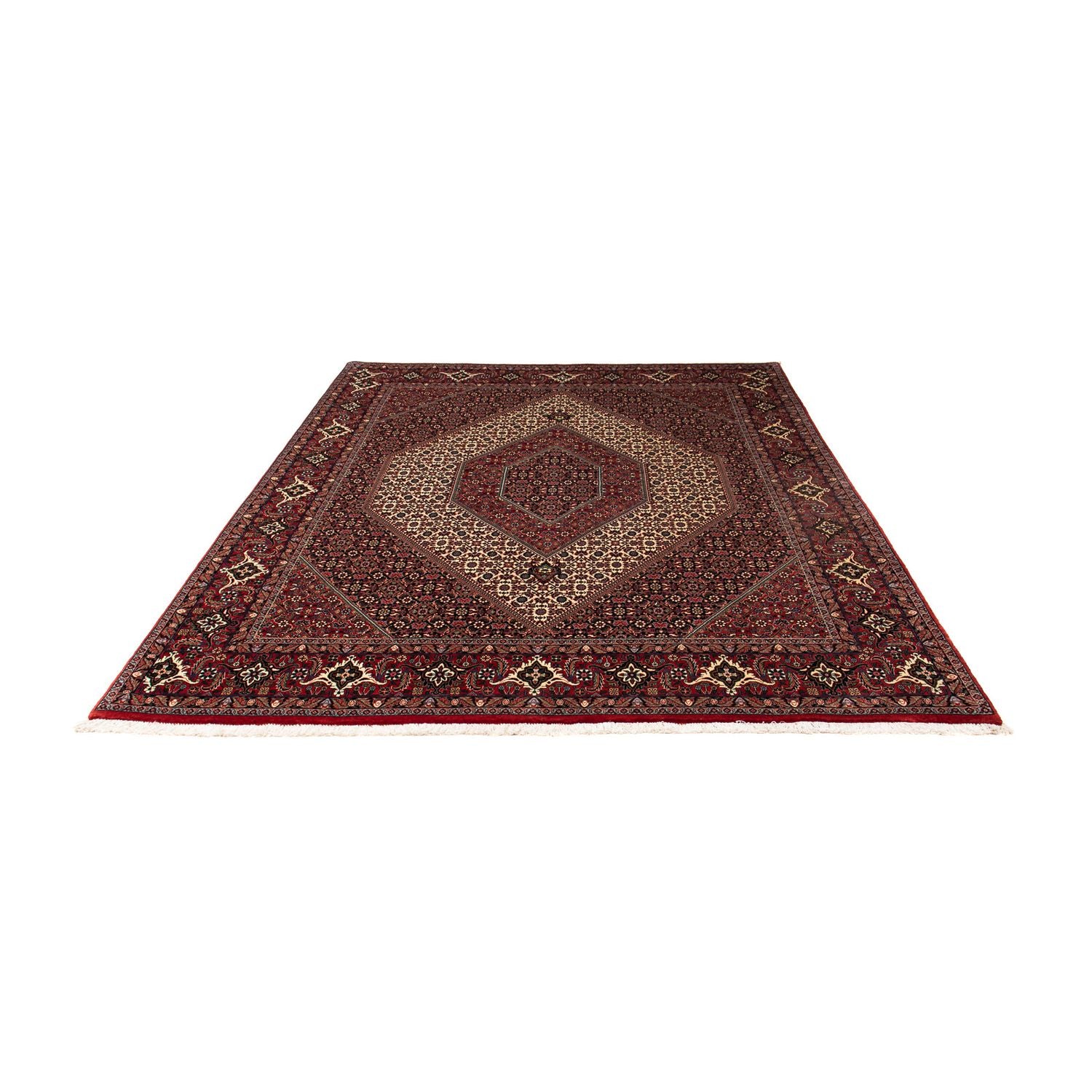 Alfombra persa - Bidjar - 248 x 202 cm - rojo oscuro