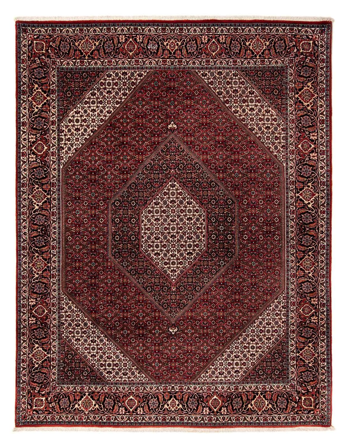 Alfombra persa - Bidjar - 258 x 202 cm - rojo oscuro