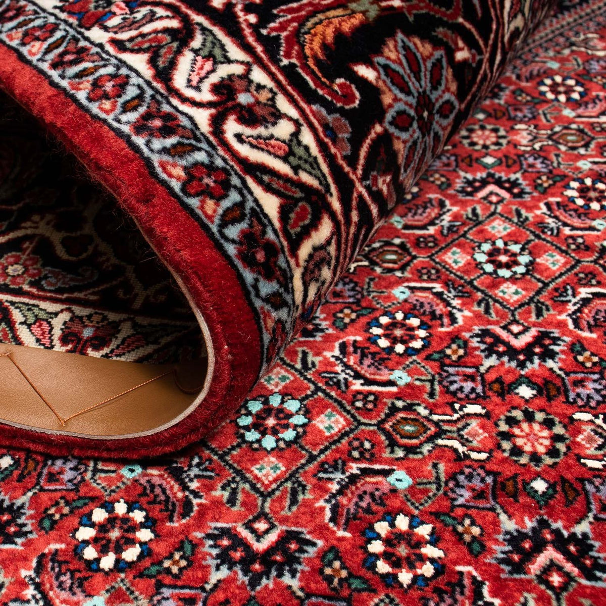 Alfombra persa - Bidjar - 258 x 202 cm - rojo oscuro