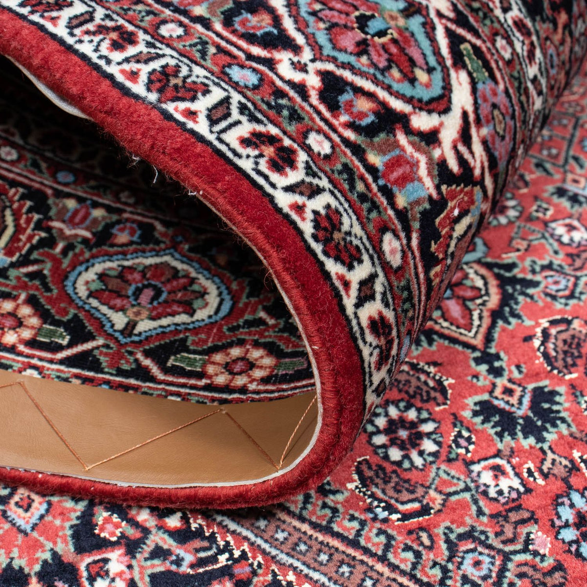 Alfombra persa - Bidjar - 200 x 130 cm - rojo claro