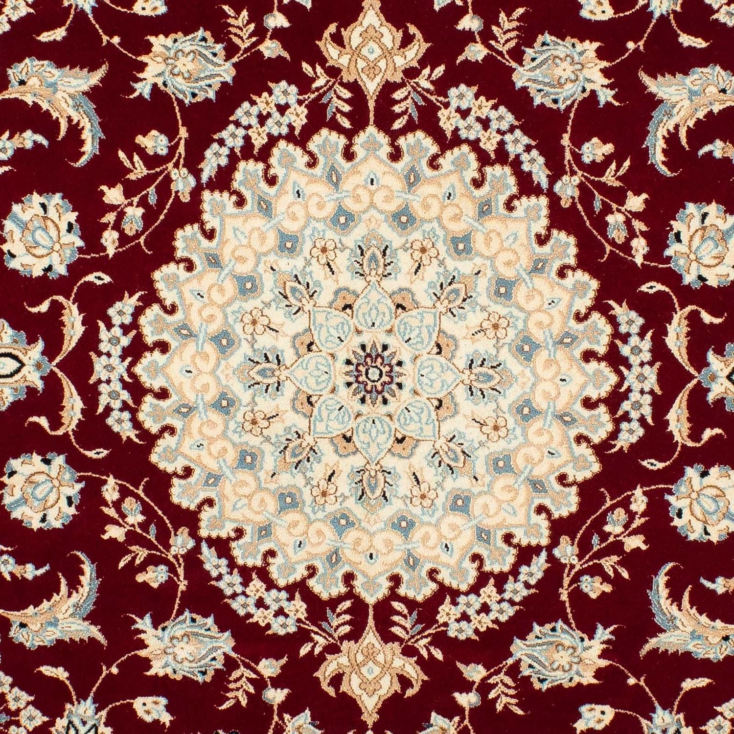 Alfombra Persa - Nain - Real - 236 x 157 cm - rojo oscuro