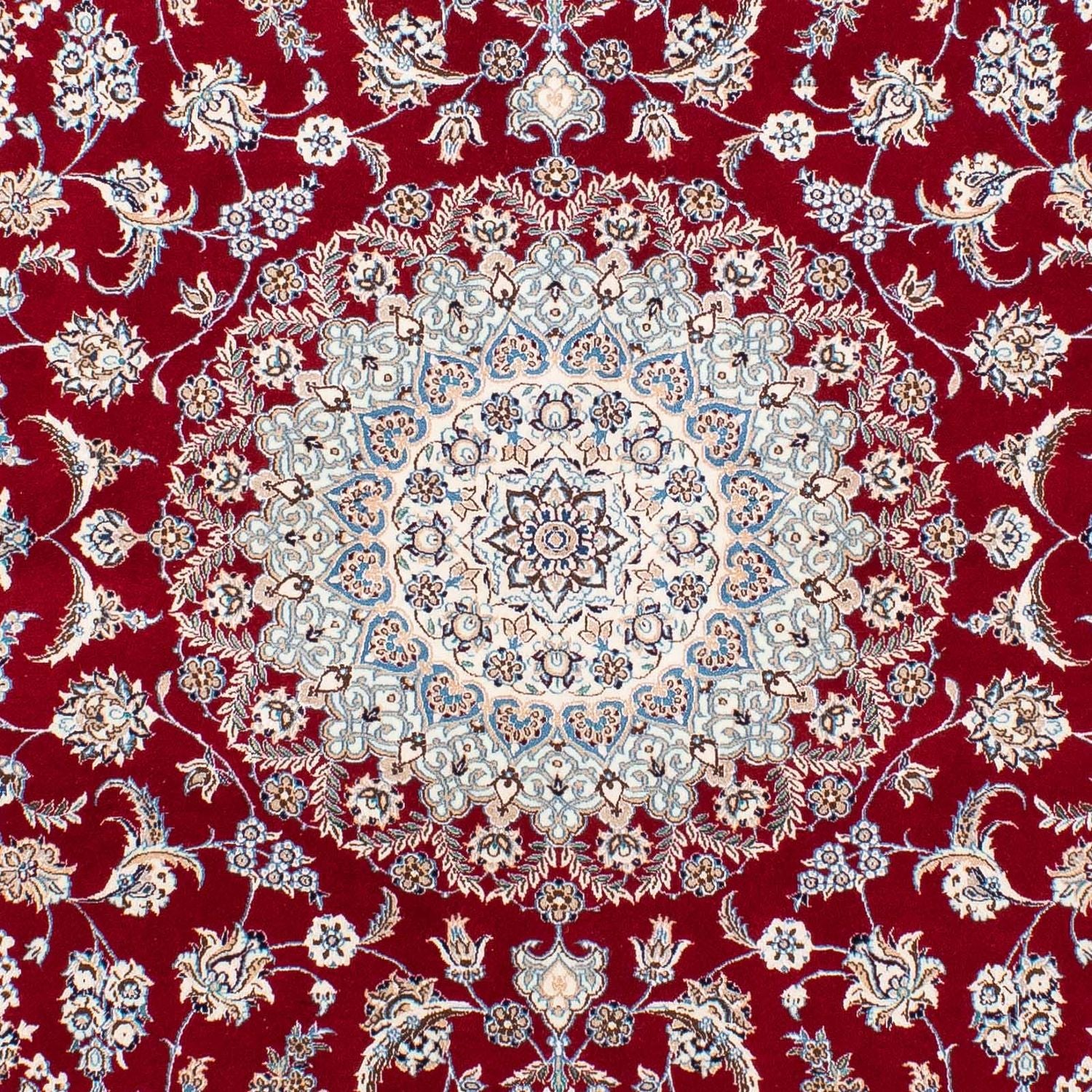 Alfombra Persa - Nain - Prima - 199 x 157 cm - rojo oscuro