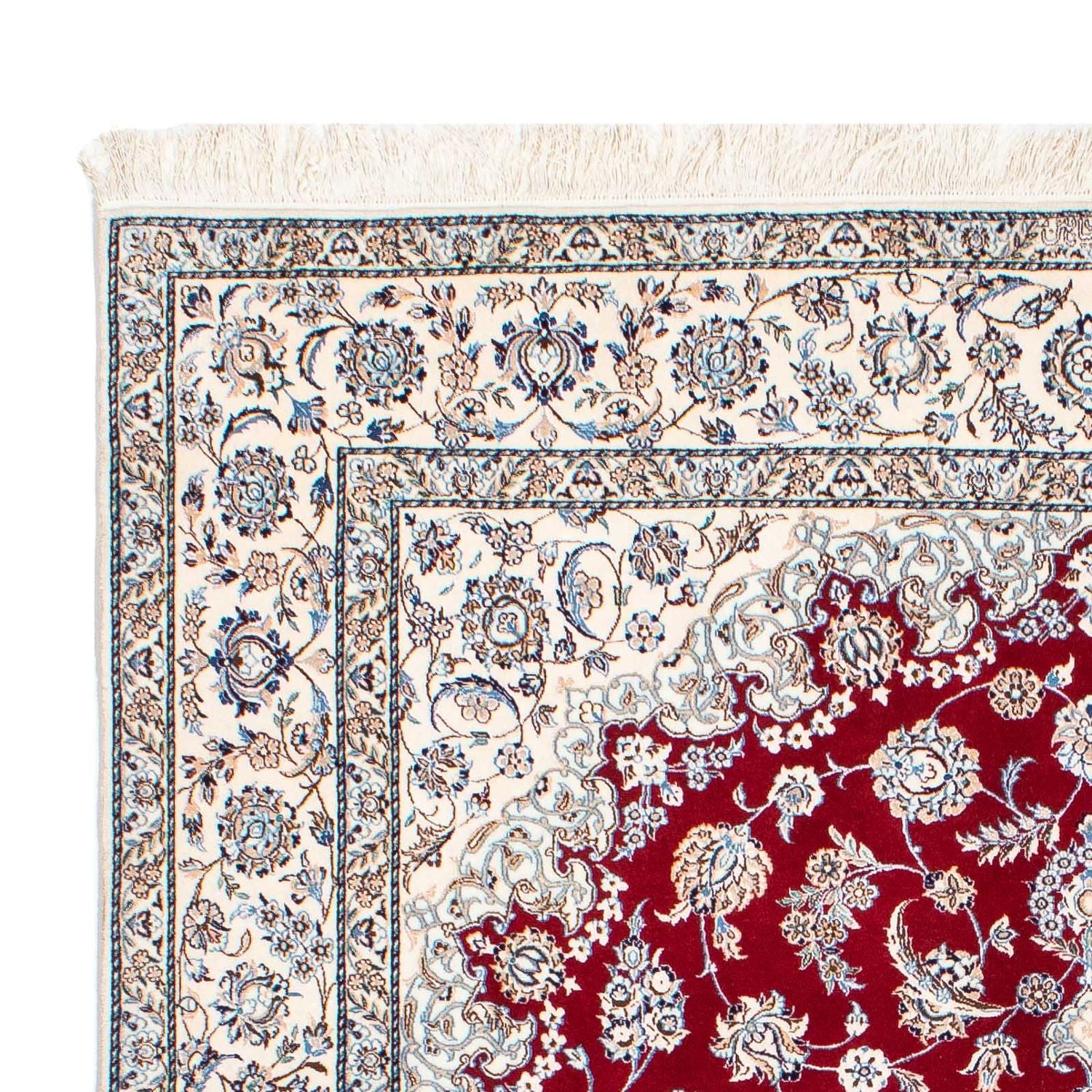 Alfombra Persa - Nain - Prima - 199 x 157 cm - rojo oscuro