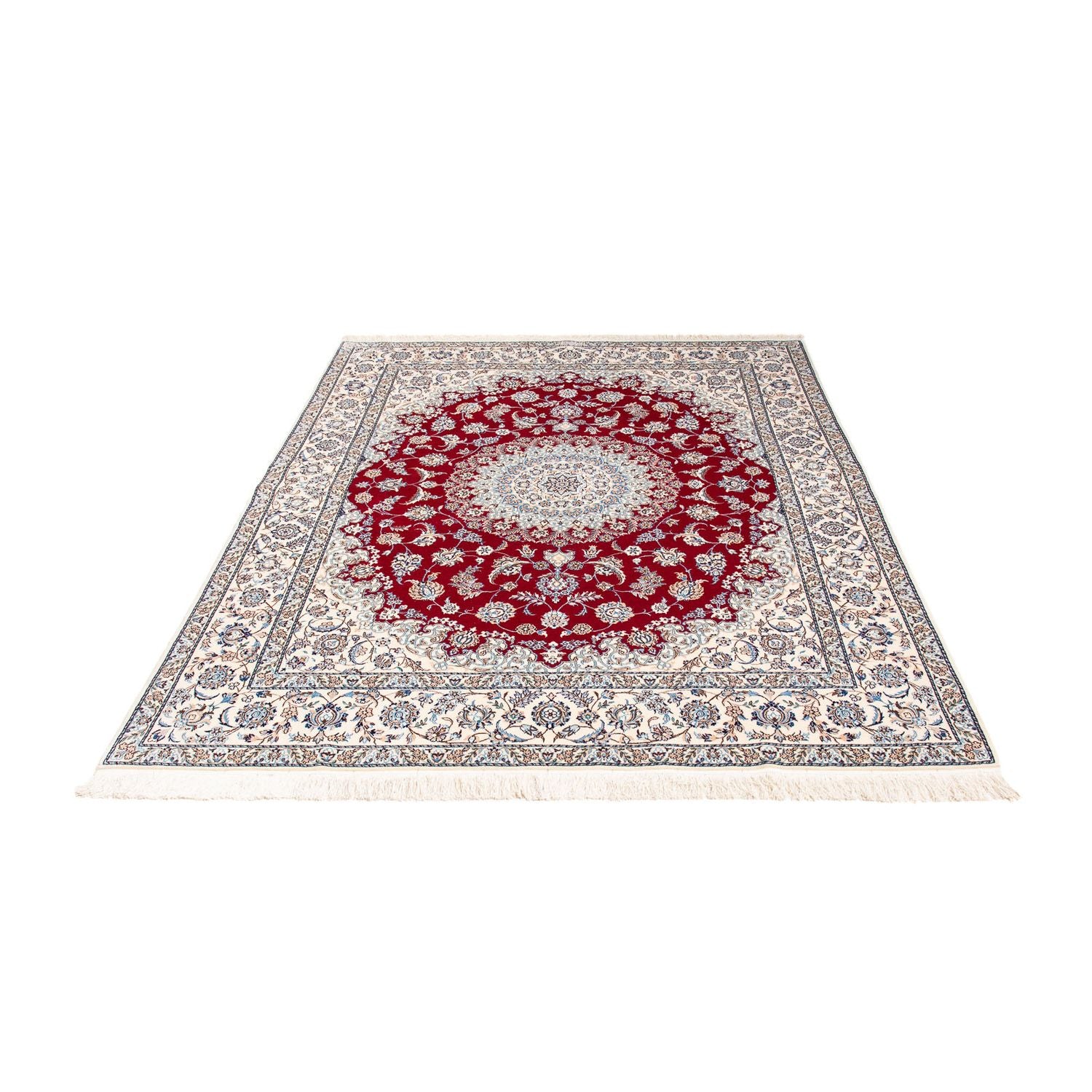 Alfombra Persa - Nain - Prima - 199 x 157 cm - rojo oscuro