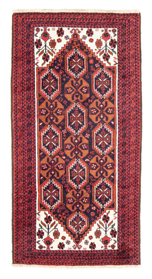 Alfombra de pasillo Alfombra Belutsch - 202 x 100 cm - rojo