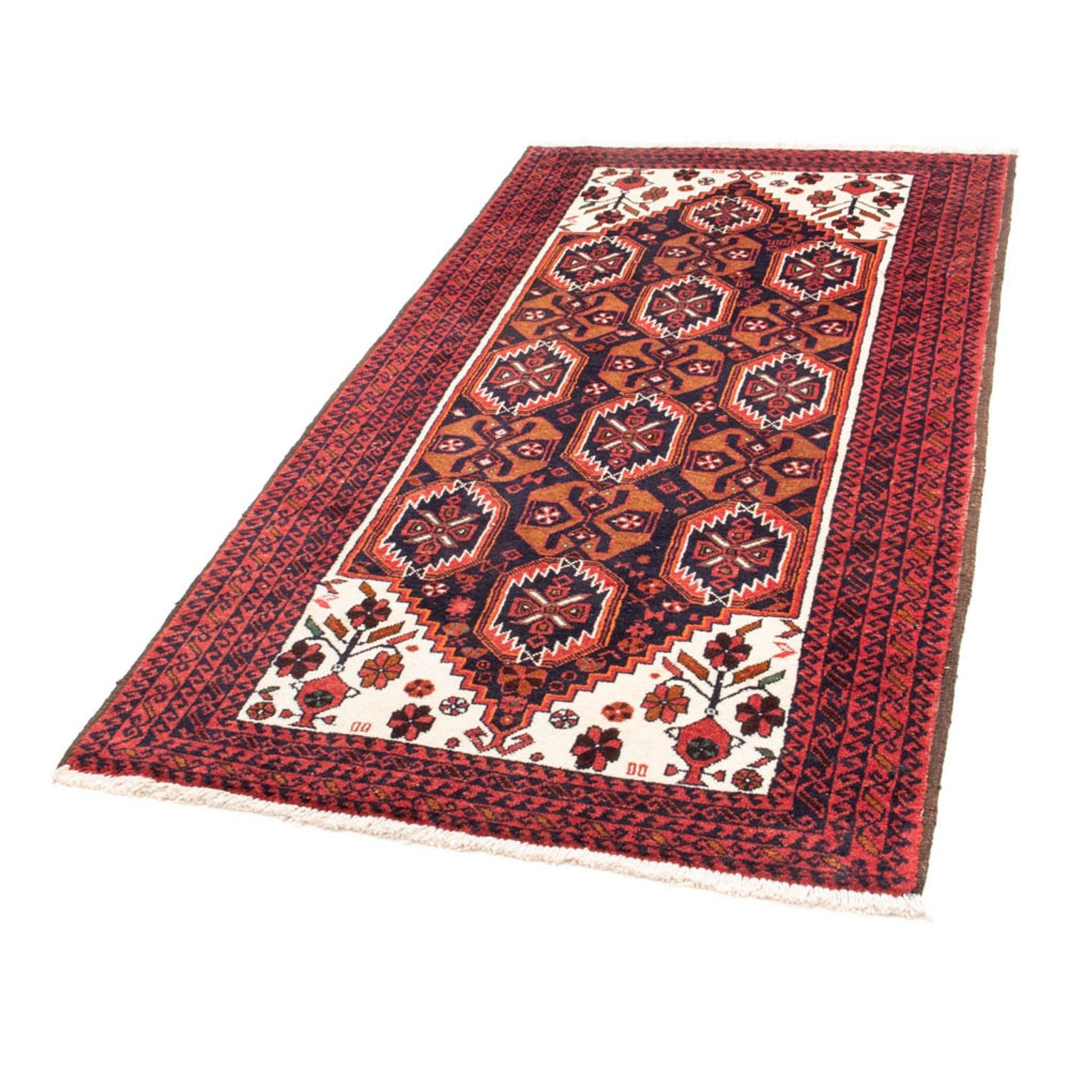 Alfombra de pasillo Alfombra Belutsch - 202 x 100 cm - rojo
