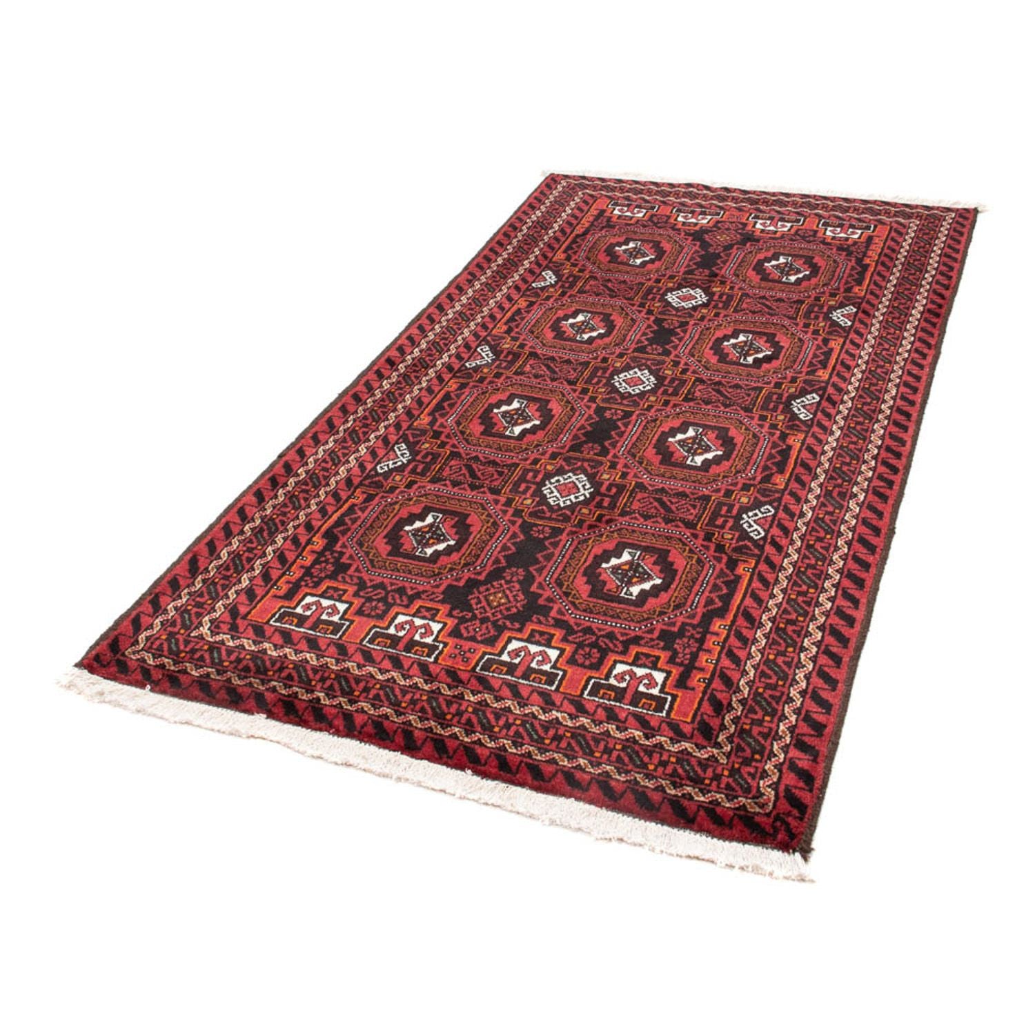Alfombra de pasillo Alfombra Belutsch - 193 x 102 cm - rojo oscuro