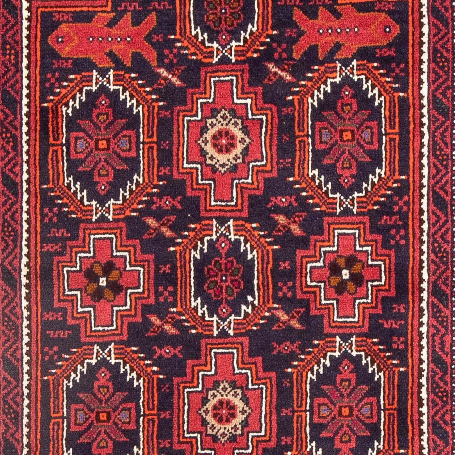 Alfombra de pasillo Alfombra Belutsch - 195 x 106 cm - rojo