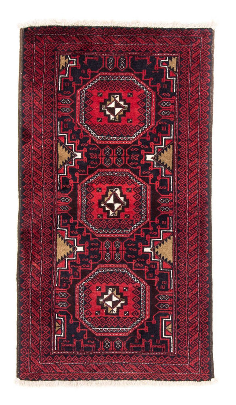 Alfombra de pasillo Alfombra Belutsch - 175 x 95 cm - rojo oscuro