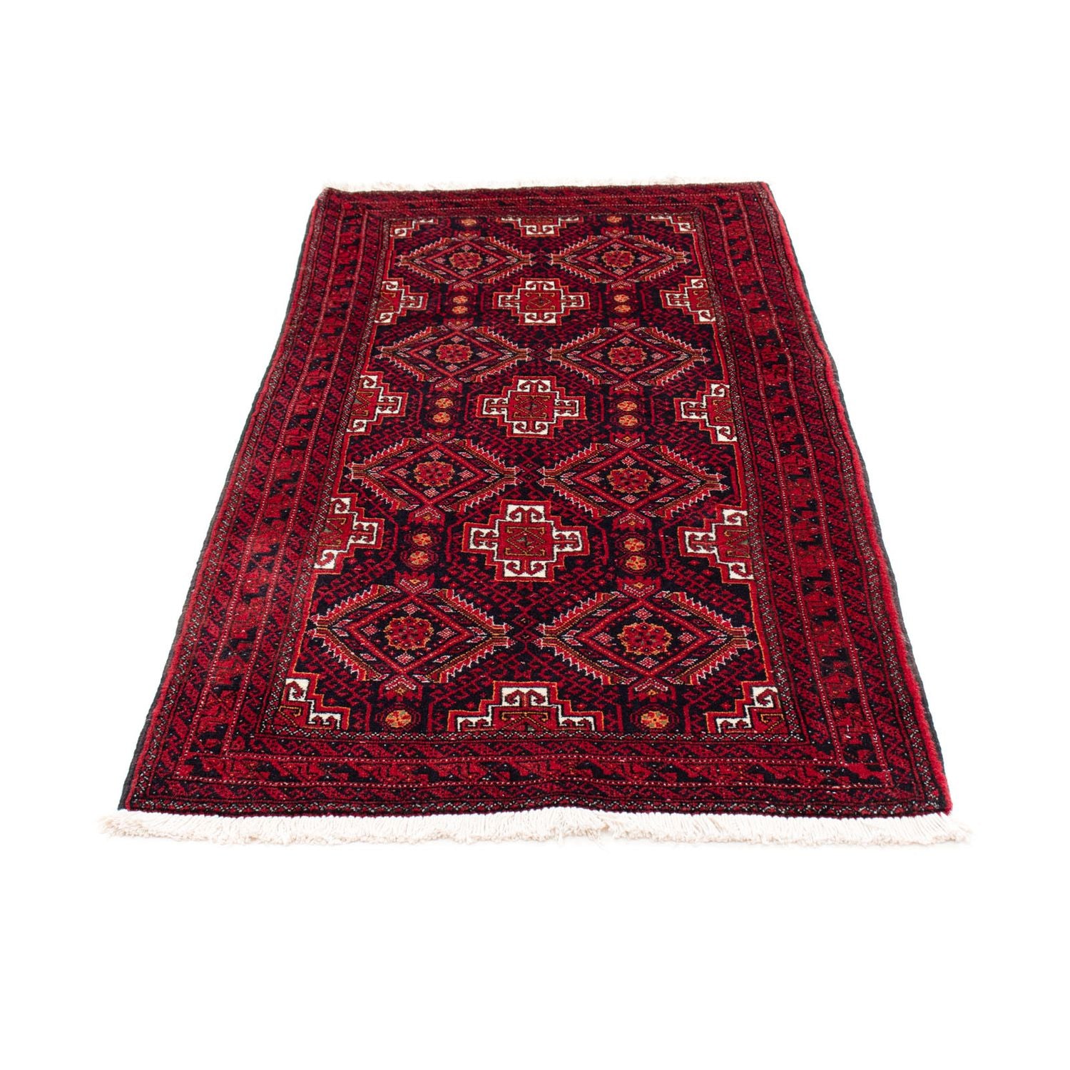 Alfombra Belutsch - 164 x 87 cm - rojo oscuro