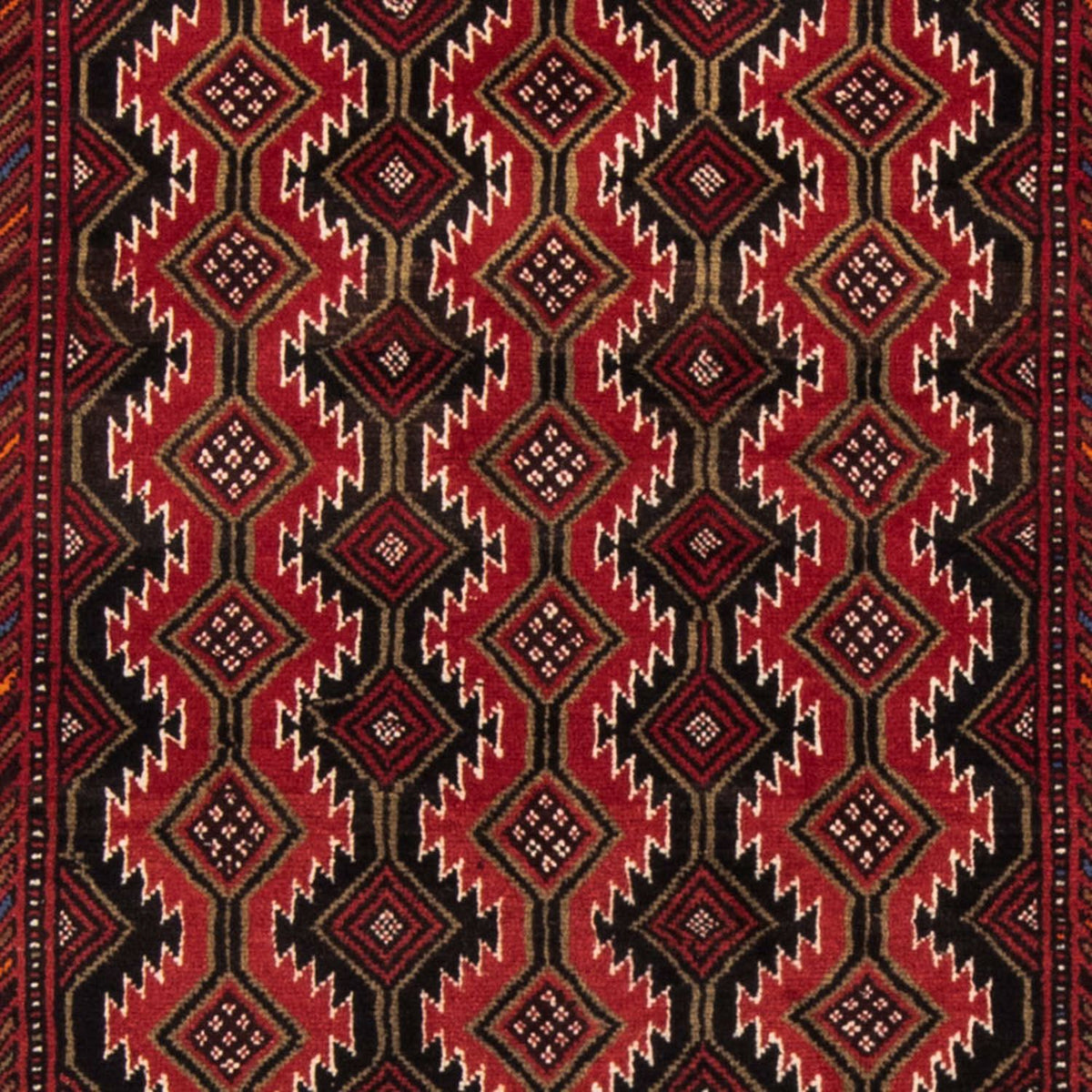 Alfombra de pasillo Alfombra Belutsch - 219 x 110 cm - rojo oscuro