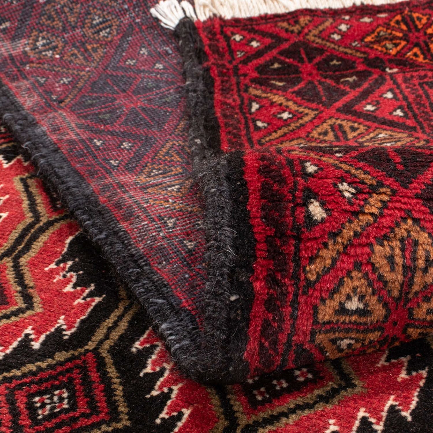 Alfombra de pasillo Alfombra Belutsch - 219 x 110 cm - rojo oscuro