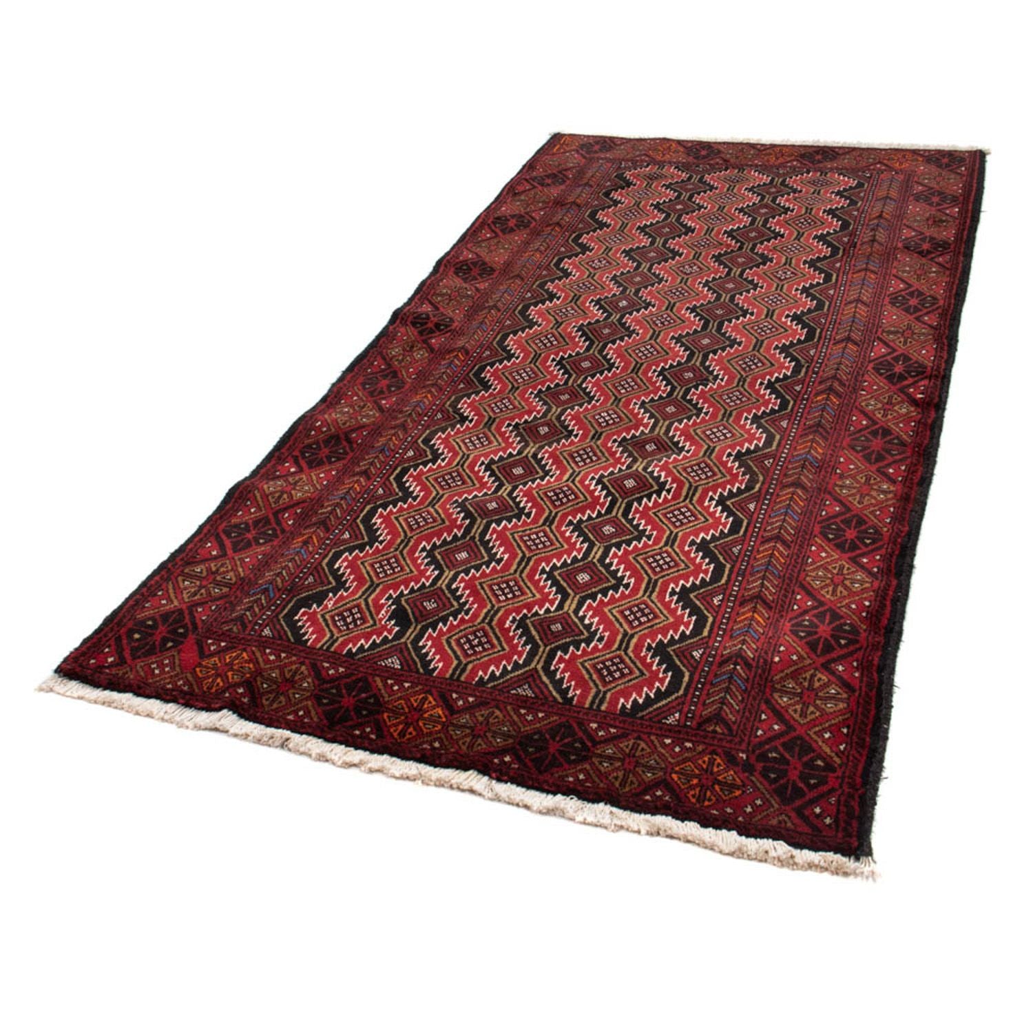 Alfombra de pasillo Alfombra Belutsch - 219 x 110 cm - rojo oscuro