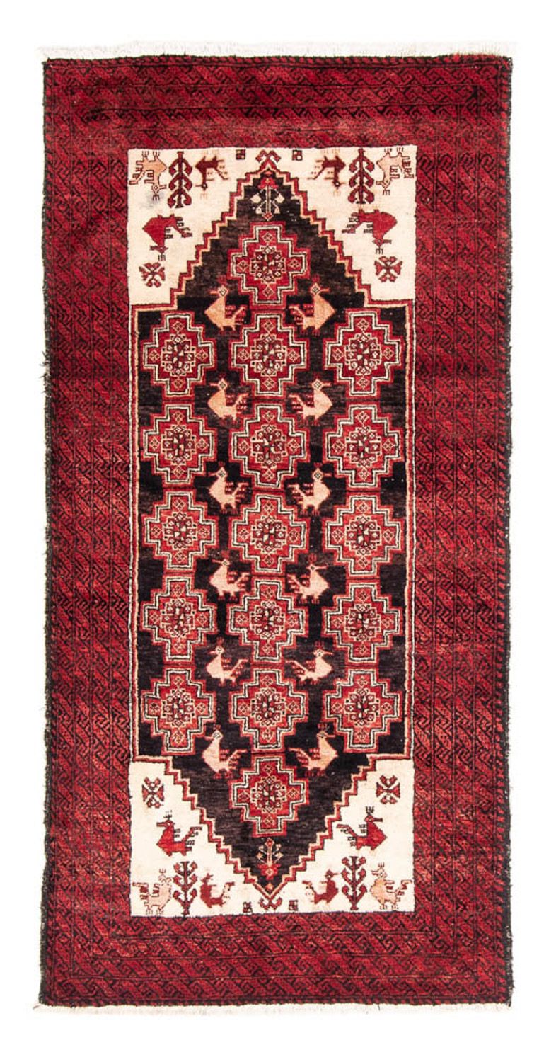 Alfombra de pasillo Alfombra Belutsch - 202 x 100 cm - rojo