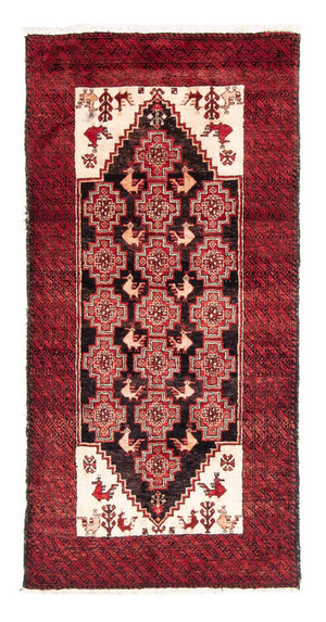 Alfombra de pasillo Alfombra Belutsch - 202 x 100 cm - rojo