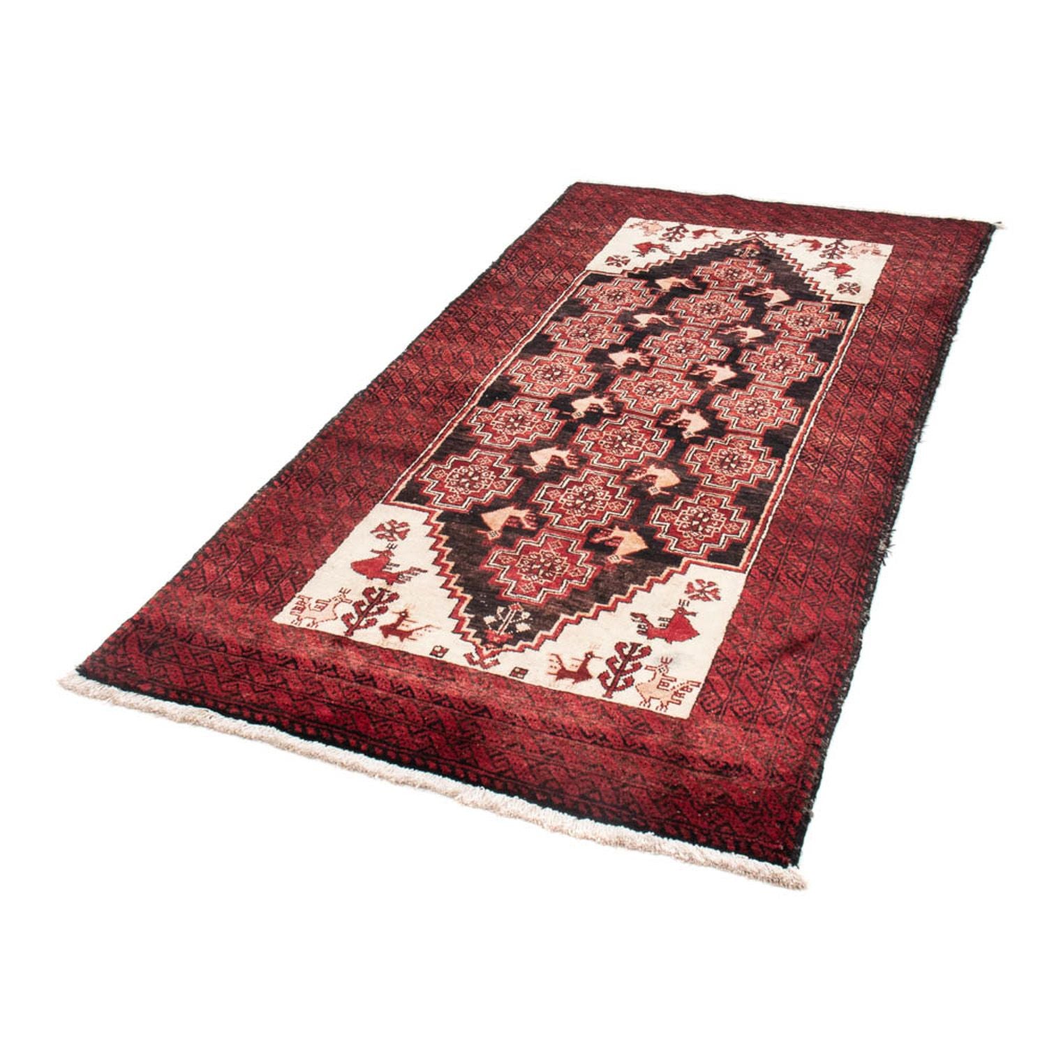 Alfombra de pasillo Alfombra Belutsch - 202 x 100 cm - rojo