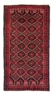 Alfombra de pasillo Alfombra Belutsch - 180 x 93 cm - rojo