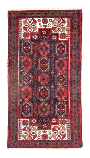Alfombra de pasillo Alfombra Belutsch - 188 x 100 cm - rojo