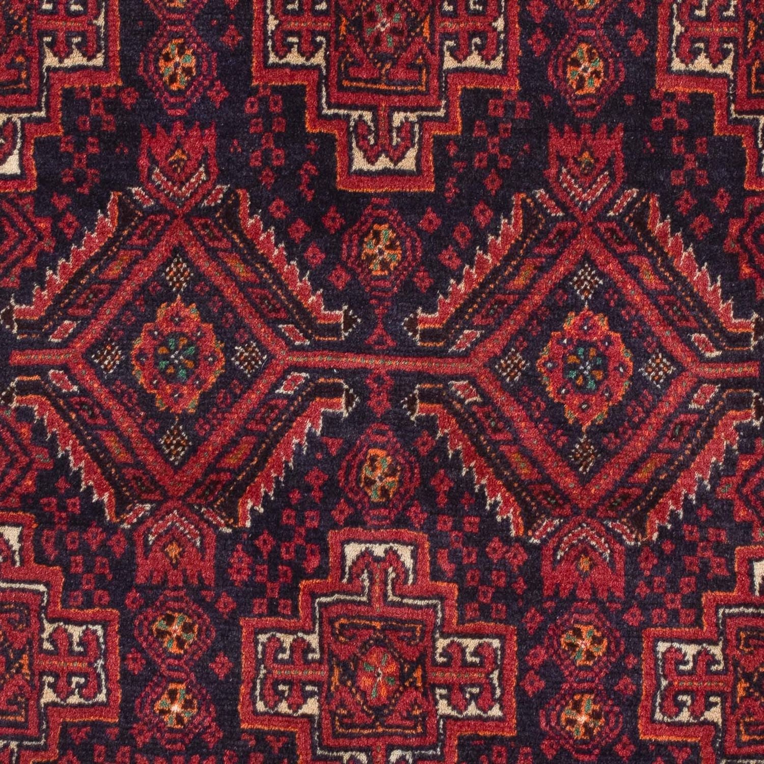 Alfombra Belutsch - 169 x 136 cm - rojo oscuro