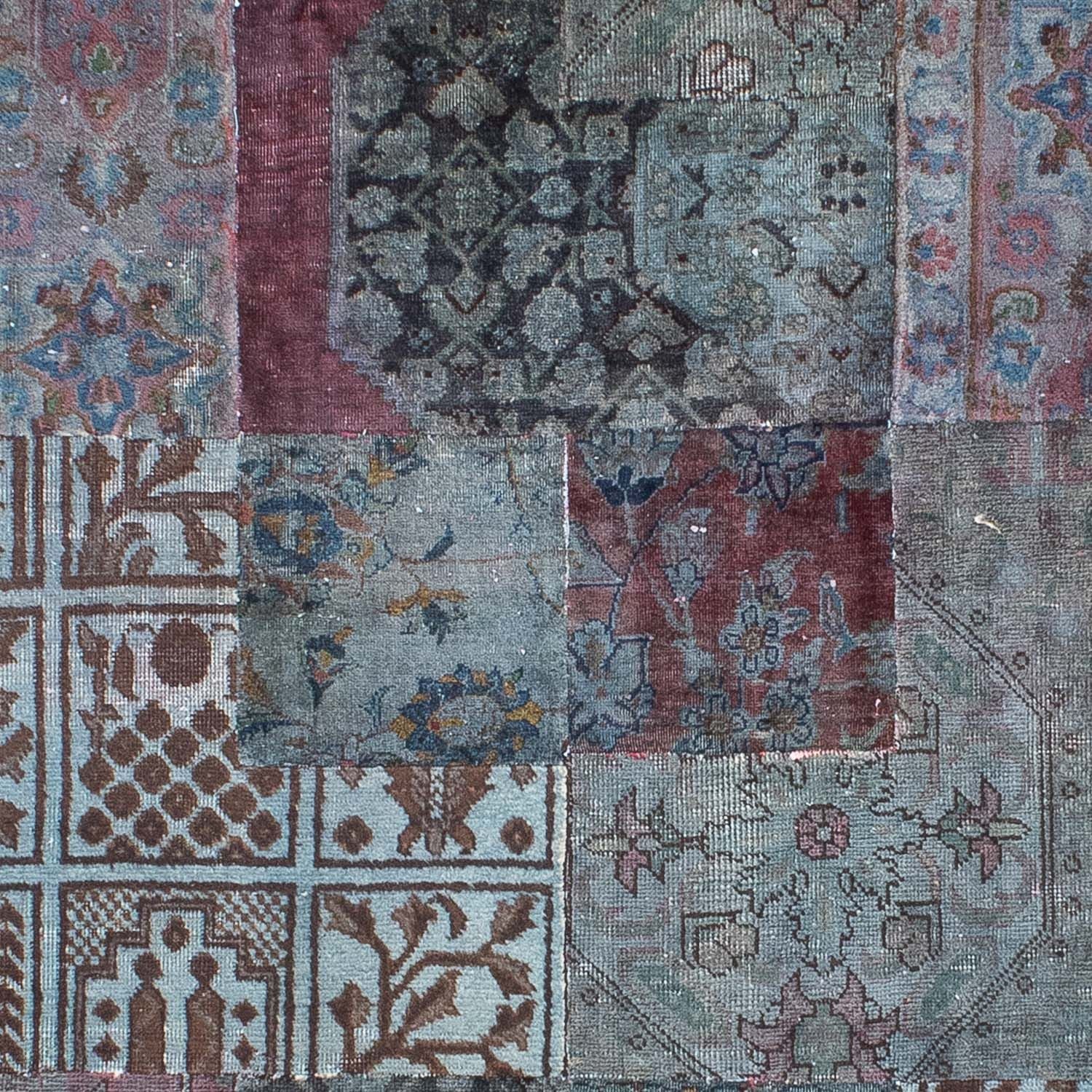Alfombra de patchwork - 291 x 194 cm - azul