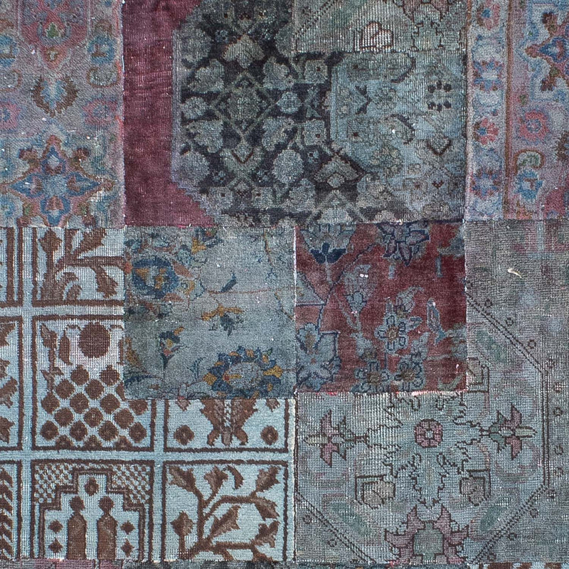 Alfombra de patchwork - 291 x 194 cm - azul