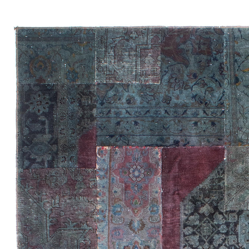 Alfombra de patchwork - 291 x 194 cm - azul