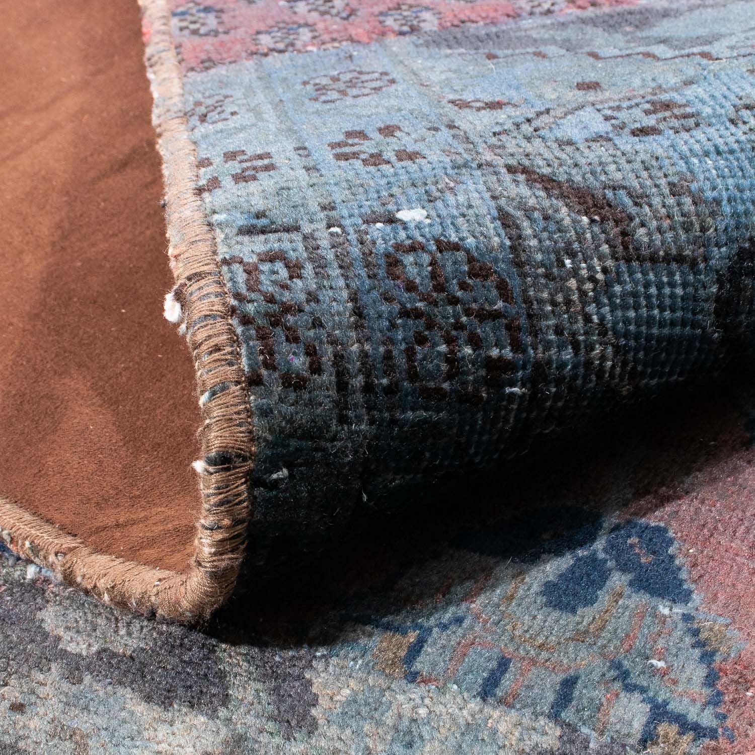 Alfombra de patchwork - 291 x 194 cm - azul