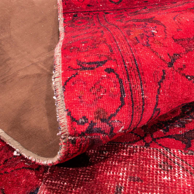 Alfombra de patchwork - 293 x 194 cm - rojo oscuro