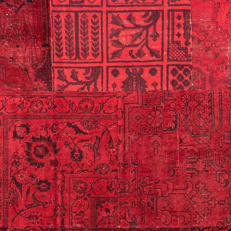 Alfombra de patchwork - 296 x 196 cm - rojo oscuro