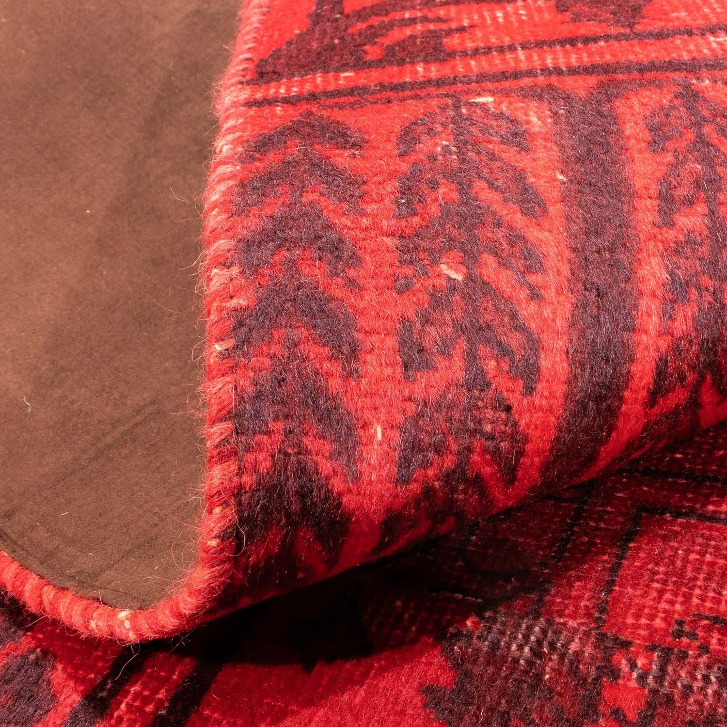 Alfombra de patchwork - 296 x 196 cm - rojo oscuro