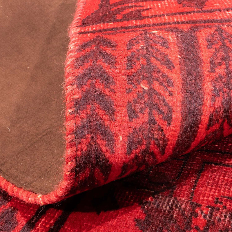 Alfombra de patchwork - 296 x 196 cm - rojo oscuro