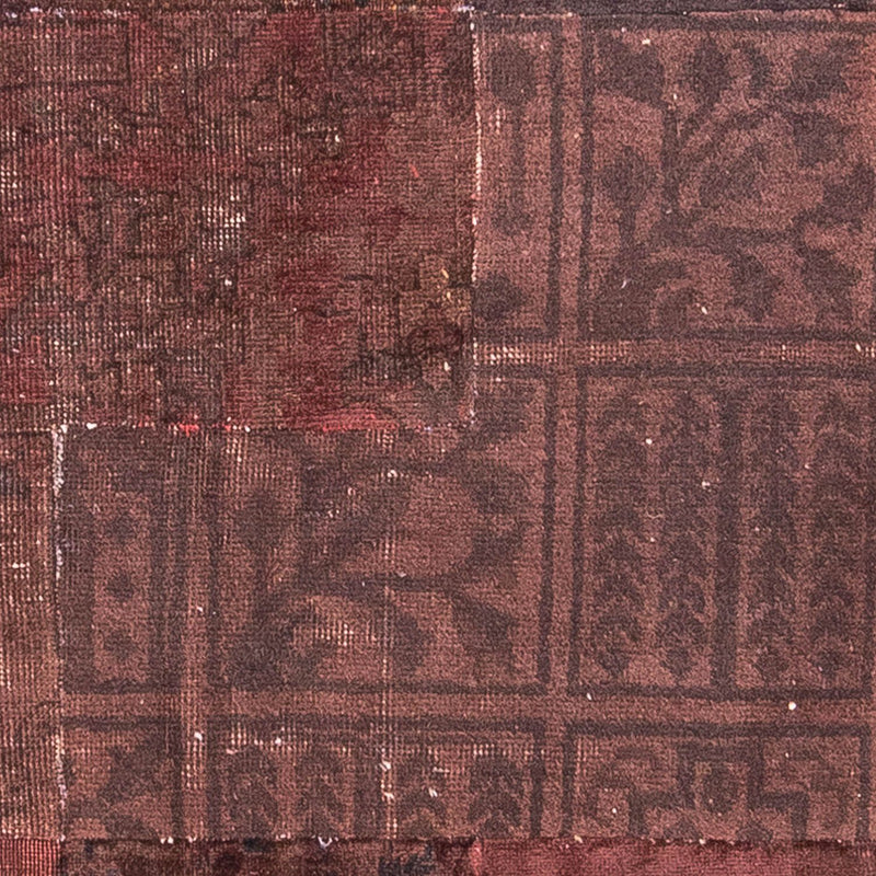 Alfombra de patchwork - 233 x 195 cm - marrón oscuro