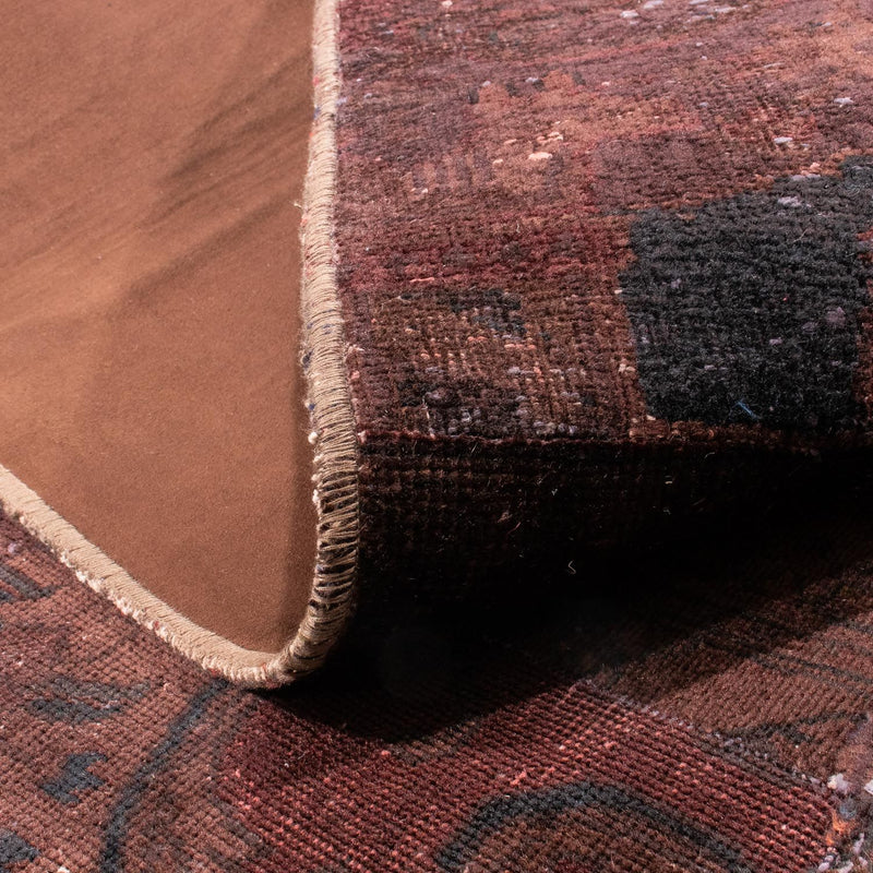 Alfombra de patchwork - 233 x 195 cm - marrón oscuro