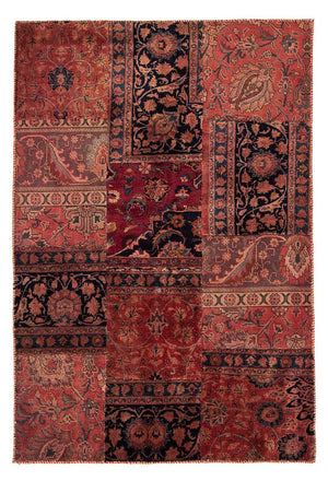Alfombra de patchwork - 207 x 135 cm - multicolor
