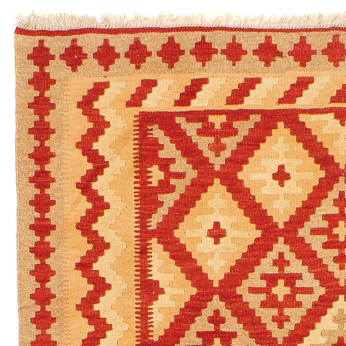 Alfombra Kelim - Oriental - 206 x 152 cm - rojo oscuro