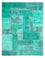 Alfombra de patchwork - 297 x 231 cm - turquesa