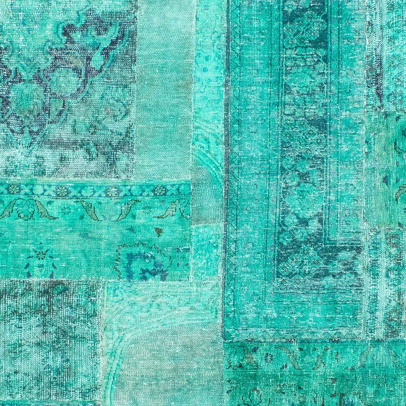 Alfombra de patchwork - 297 x 231 cm - turquesa