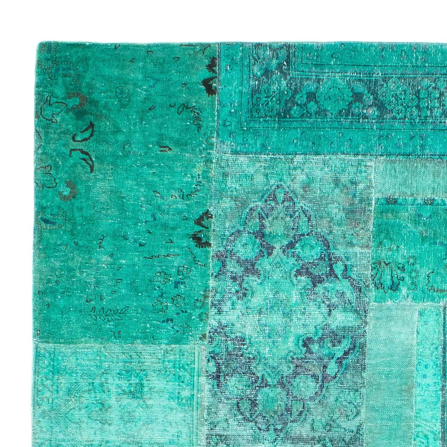 Alfombra de patchwork - 297 x 231 cm - turquesa